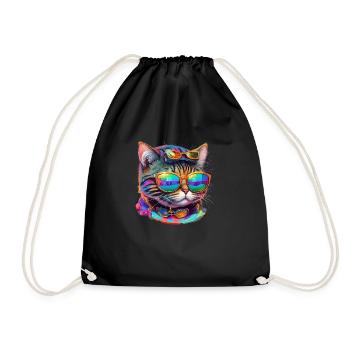 The coolest cat in the world - Drawstring Bag - black - Front