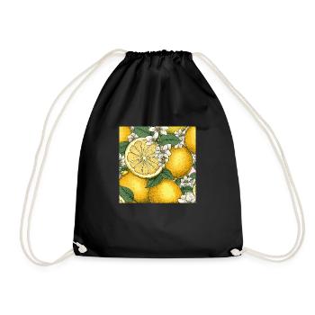 Lemons - Drawstring Bag - black - Front