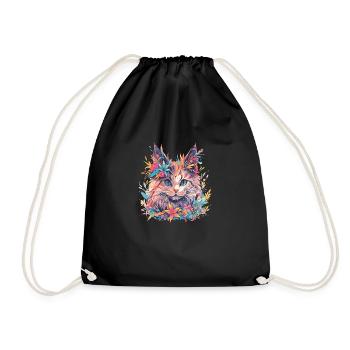 mikakujumi flower kitten - Turnbeutel - Schwarz - Vorne