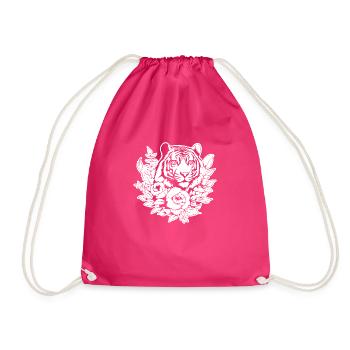 Tiger Big Cat - Drawstring Bag - fuchsia - Front