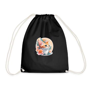 Cute little baby cat - Drawstring Bag - black - Front