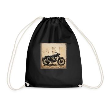 Une moto noire pour un vintage ride ! - Sac de sport léger - noir - Devant