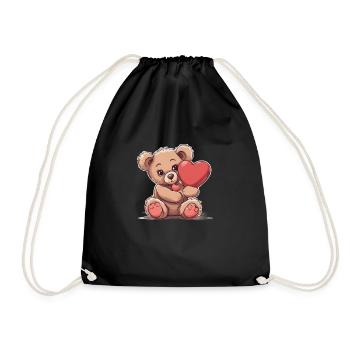 a cute little teddy bear - Turnbeutel - Schwarz - Vorne
