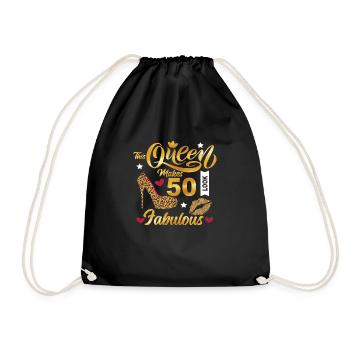 50th Birthday vintage retro Born in 1973 Birthday - Drawstring Bag - black - Front
