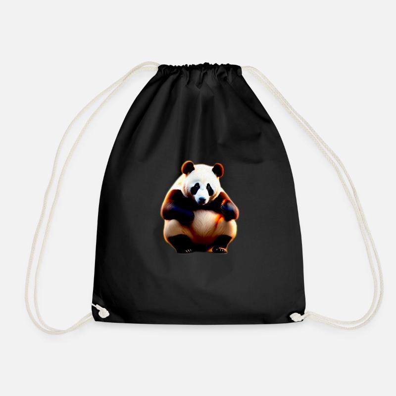 Panda Bär - Turnbeutel - Schwarz