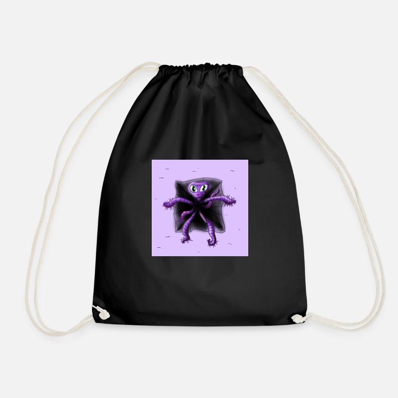 Lila Alien / Oktopus - Turnbeutel - Schwarz