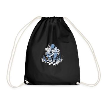 Méditation échiquéenne n°2 - Sac de sport léger - noir - Devant