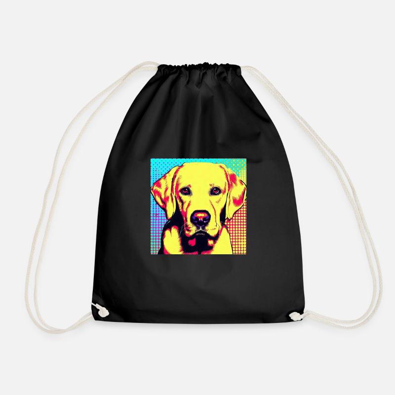 Labrador Pop Art - Turnbeutel - Schwarz