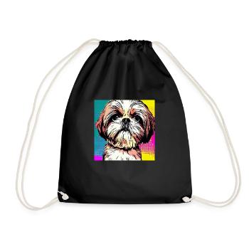 Shih Tzu Pop Art - Sac de sport léger - noir - Devant