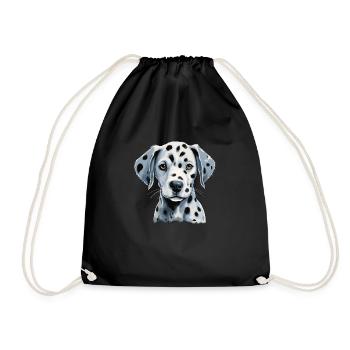 Chiot dalmatien mignon - Sac de sport léger - noir - Devant