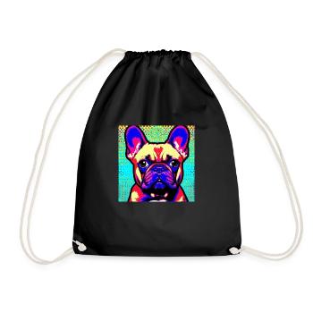 French Bulldog Pop Art - Drawstring Bag - black - Front
