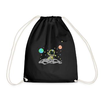 astronaute bleu vert - Sac de sport léger - noir - Devant