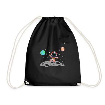 Astronaut Red White - Drawstring Bag - black - Front