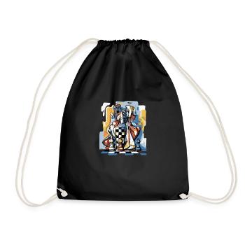 Composition échiquéenne n°3 - Sac de sport léger - noir - Devant