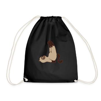 Chat siamois, acrobatique - Sac de sport léger - noir - Devant