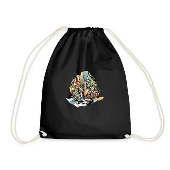 Composition échiquéenne n°6 - Sac de sport léger - noir - Devant
