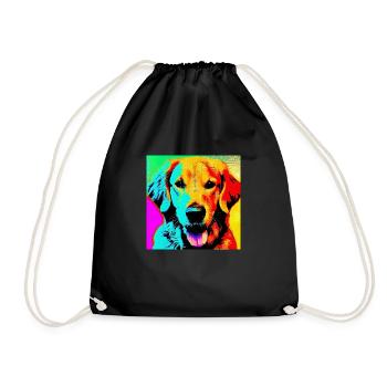 Golden Retriever - Turnbeutel - Schwarz - Vorne