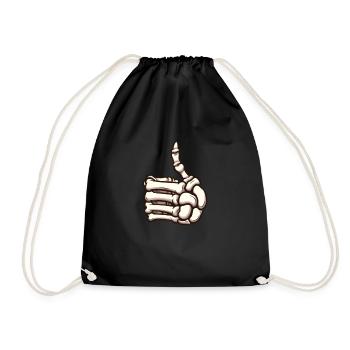 Pouce squelette levé - Sac de sport léger - noir - Devant