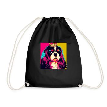 Cavalier King Charles Spaniel Pop Art - Sac de sport léger - noir - Devant
