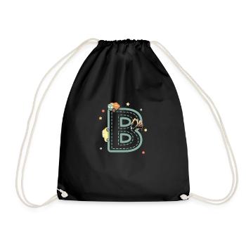 Letter b vehicle - personalized child gift - Drawstring Bag - black - Front