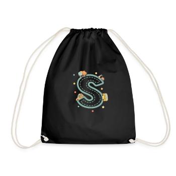 Fahrzeugbriefe - personalisiertes Kindergeschenk - Turnbeutel - Schwarz - Vorne