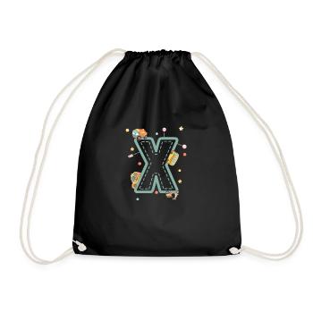 Lettre x véhicule - cadeau enfant personnalisé - Sac de sport léger - noir - Devant