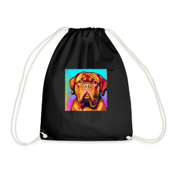 Bordeauxdogge Pop Art - Turnbeutel - Schwarz - Vorne