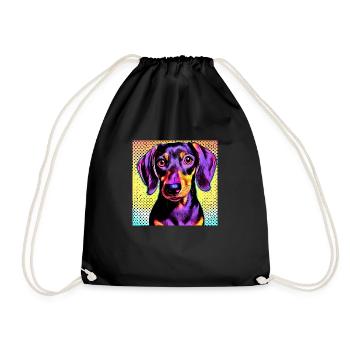 Teckel Pop Art - Sac de sport léger - noir - Devant
