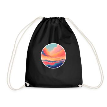 Above the clouds - Drawstring Bag - black - Front