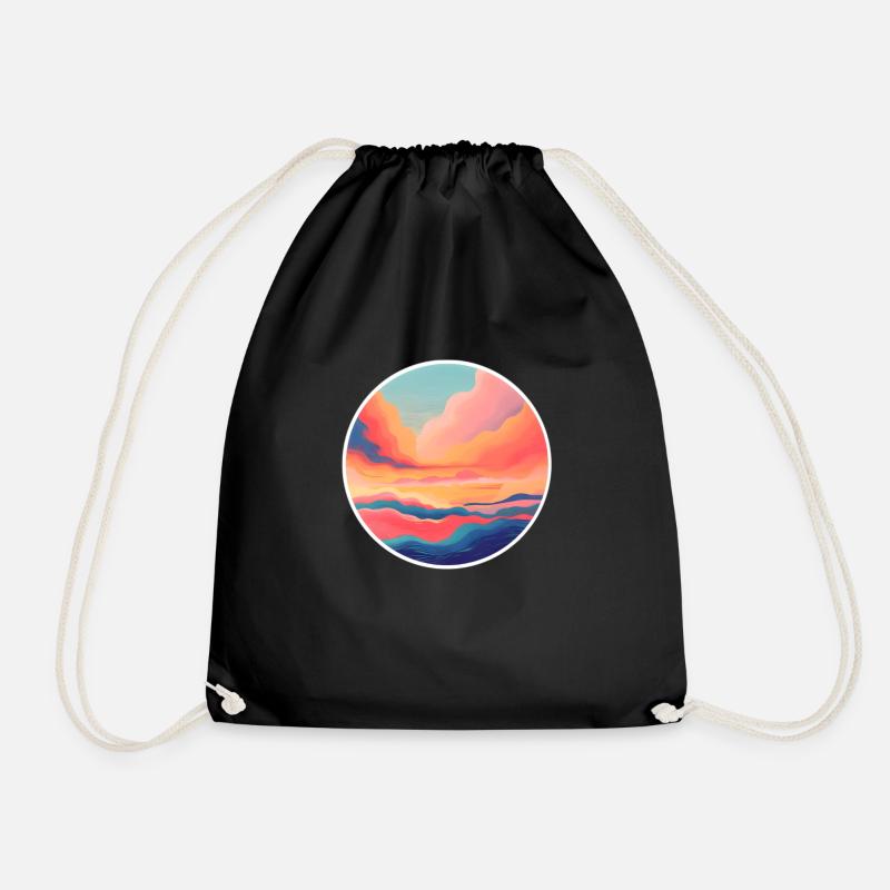 Above the clouds - Drawstring Bag - black