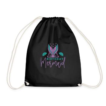 Birthday Mermaid, Mermaids Birthday Party - Sac de sport léger - noir - Devant