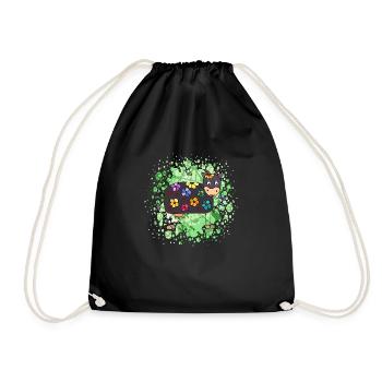 Cow - Drawstring Bag - black - Front