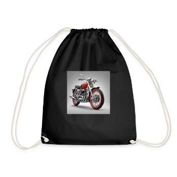 A Classic Motorcycle reimagined - Drawstring Bag - black - Front