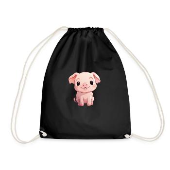 Bébé cochon - Sac de sport léger - noir - Devant