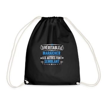T-shirt Maraîcher idée cadeau Maraicher - Sac de sport léger - noir - Devant