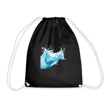 Water splashes! - Drawstring Bag - black - Front