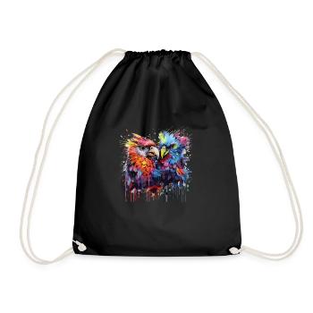 colorful birds - Drawstring Bag - black - Front