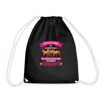cavalière / Les Meilleures Deviennent Cavalières - Sac de sport léger - noir - Devant