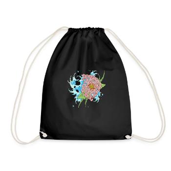 chrysanthème 3 - Sac de sport léger - noir - Devant