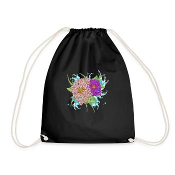chrysanthème 4 - Sac de sport léger - noir - Devant