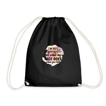 funny quotes sublimation - Drawstring Bag - black - Front