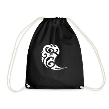 tribal 2 blanc - Sac de sport léger - noir - Devant