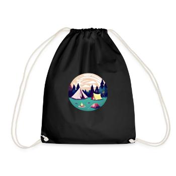 Camping Caravane Camp Cadeau Camping Camper - Sac de sport léger - noir - Devant