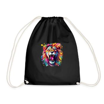 colorful roar - Drawstring Bag - black - Front
