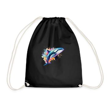bunter Orca - Turnbeutel - Schwarz - Vorne