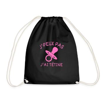 J'peux pas j'ai tétine - Sac de sport léger - noir - Devant