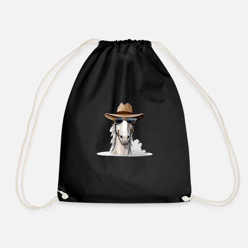 Kali das Cowboy-Pferd - Turnbeutel - Schwarz