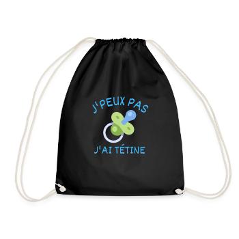 J'peux pas j'ai tétine - Sac de sport léger - noir - Devant