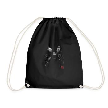 black cat in black - Sac de sport léger - noir - Devant