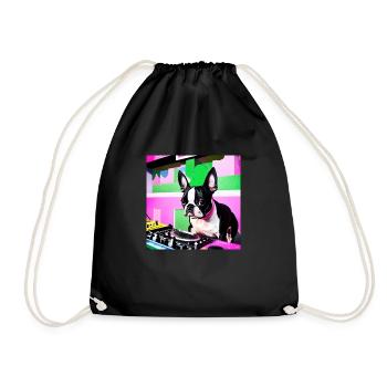 Boston Terrier DJ - Sac de sport léger - noir - Devant